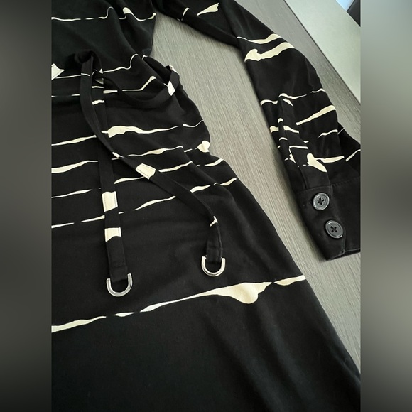 Pink Tartan Black and White Long Sleeve Dress - Picture 4 of 6